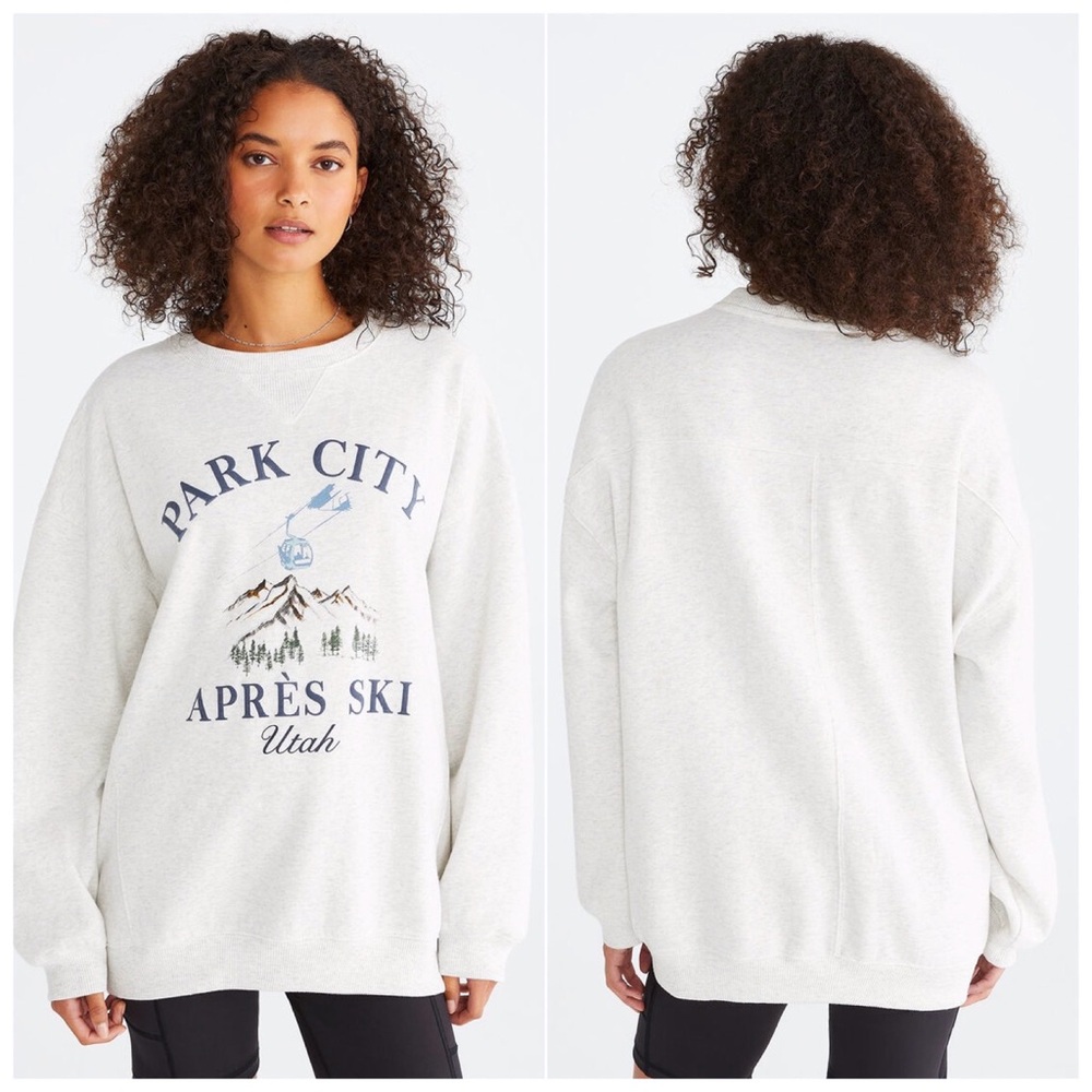 Aeropostale size 2XL : gray Park City oversized crewneck pullover sweatshirt top